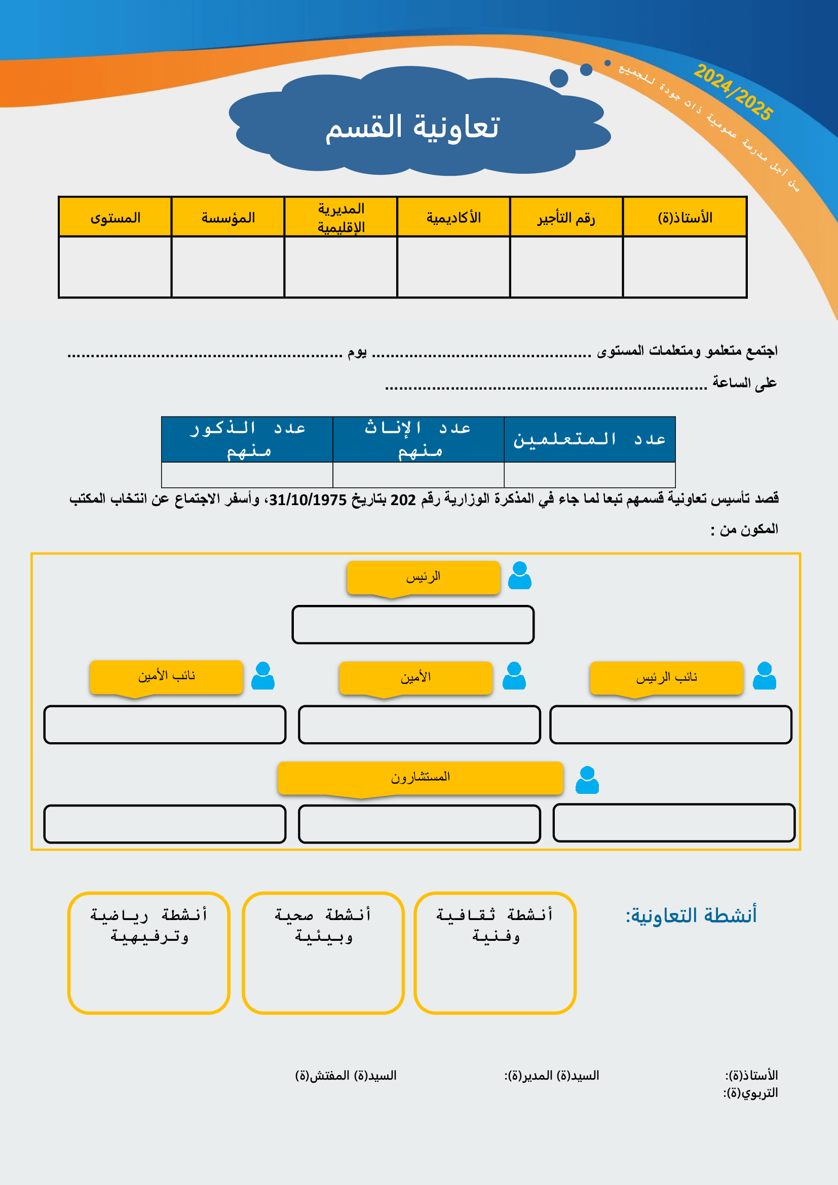 صورة تمثل تأسيس تعاونية القسم